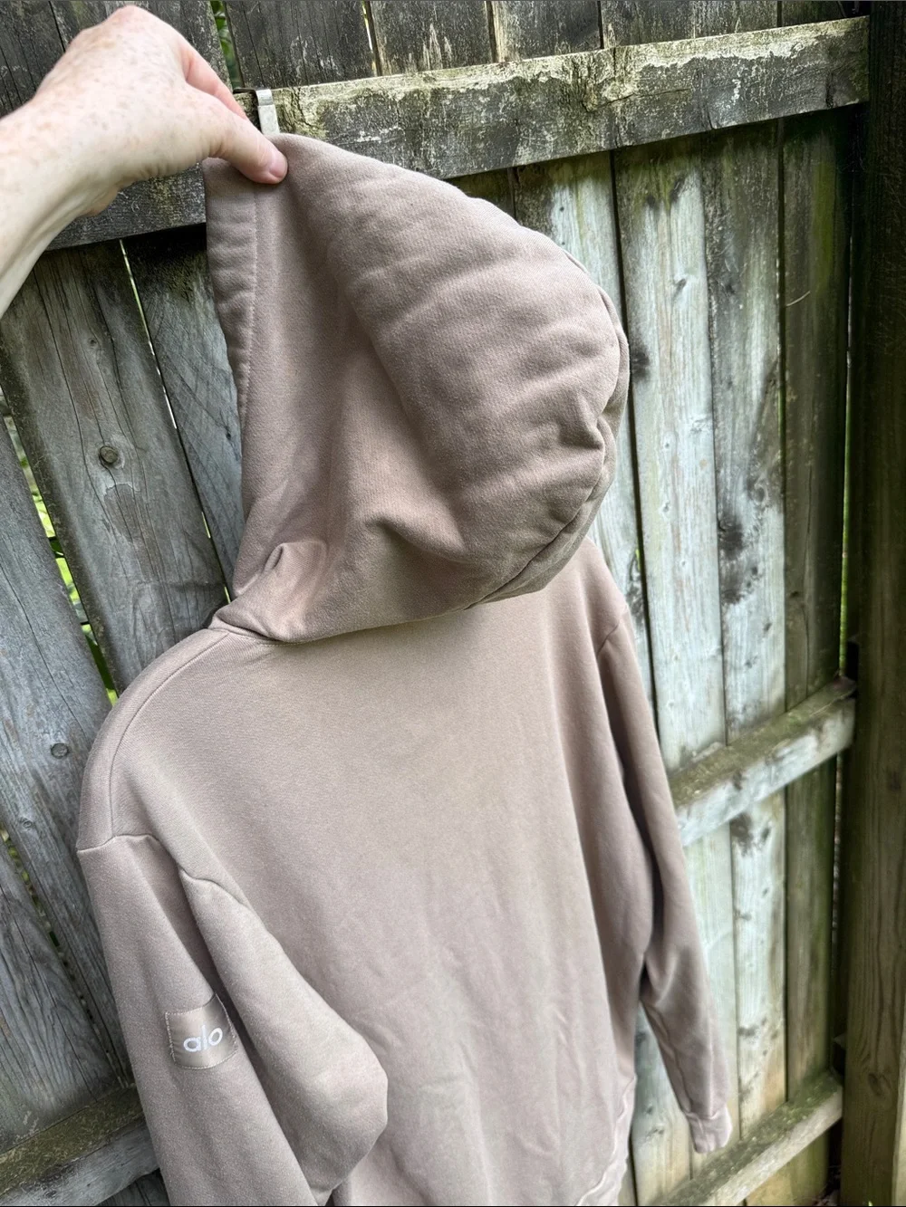 Alo Yoga Everyday Full Zip Hoodie Gravel tan sand M